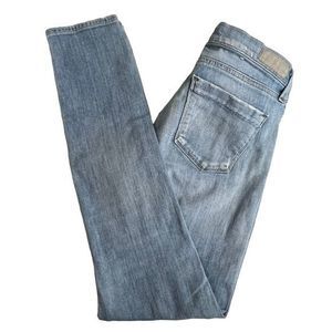 Agolde Womens Light Wash Low Rise Distressed Collette Skinny Jeans 27‎